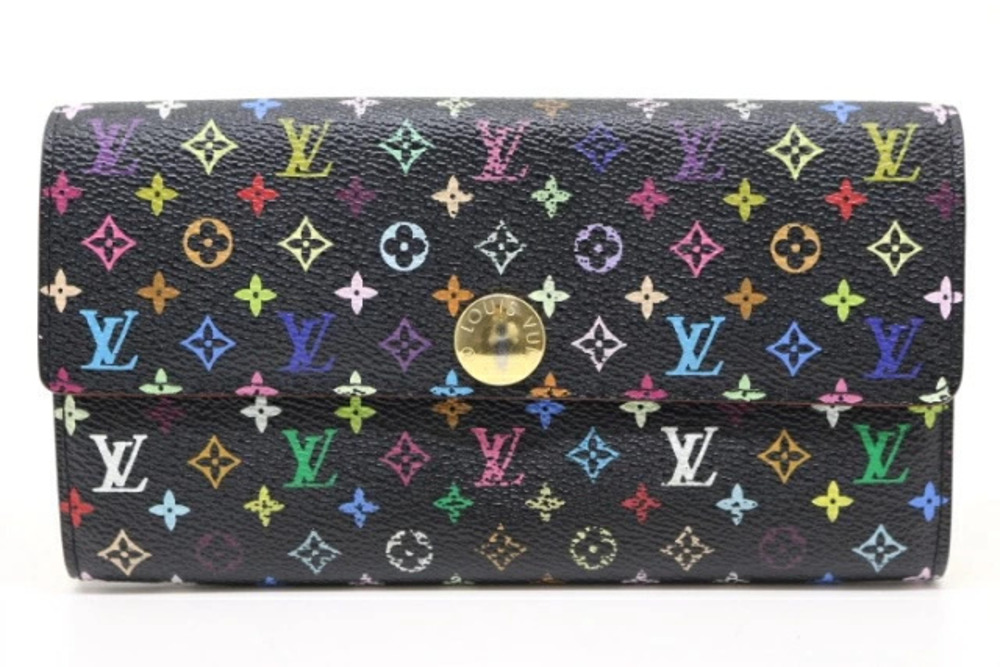 LOUIS VUITTON Wallet Accessories Portefeuille Sarah Long Multicolor Noir Black